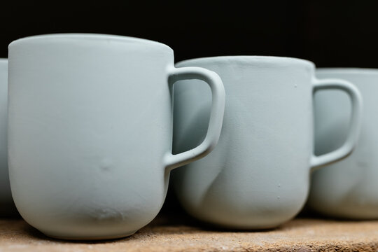 Glazed pottery ready for the kiln