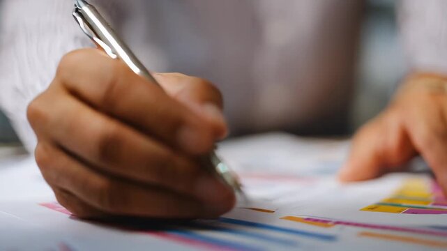 Professional reviewing job roles with charts focusing on restructuring for improved organizational efficiency.