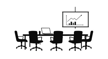 Presentation in a meeting room with a screen and seated attendees