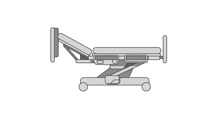 Simple grayscale illustration of a hospital examination or treatment table