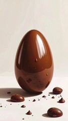 Glossy chocolate Easter egg, studio shot