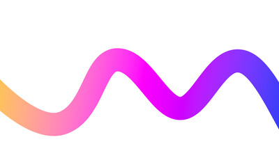 Vibrant Horizontal Gradient Bar With Yellow Pink Purple Blue Transition abstract background isolated on a transparent background