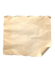 Old parchment paper, slightly burnt edges, with a curled corner against a stark black background