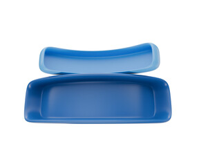 blue plastic box isolated