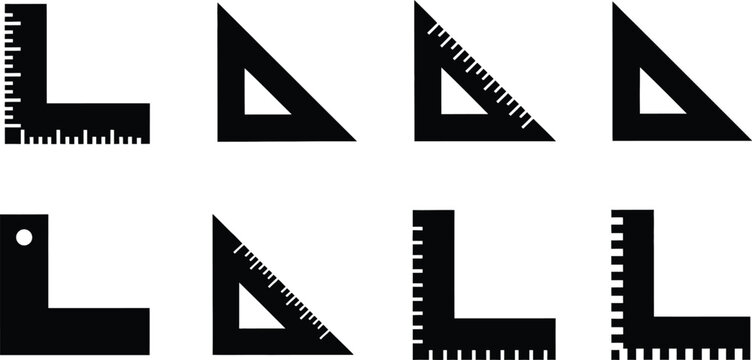 Set Square and L Square Silhouette