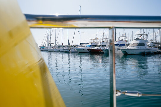 Docked Yachts at a Sunny Marina