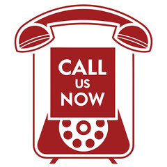 Call us now vintage phone isolated on white background contact us today and let us help you with your needs we are available 247 to answer your questions