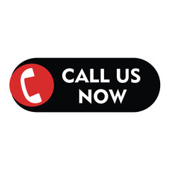 Call us now button isolated on white background, a vector illustration of a call button with a telephone receiver icon and the words call us now