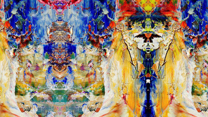 Abstract art background . Hand painting artwork on canvas .