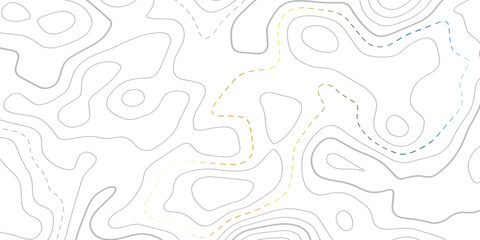 Abstract topo contour map on white background, Modern topographic map Topographic contour lines map seamless pattern. Geographic mountain relief diagram line wave carve pattern