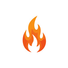 Vibrant Gradient Fire Flame Vector Icon Illustration