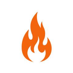 Vibrant Orange Fire Flame Minimalist Vector Illustration Icon