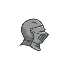 Stylized Medieval Knight Helmet Vector Illustration