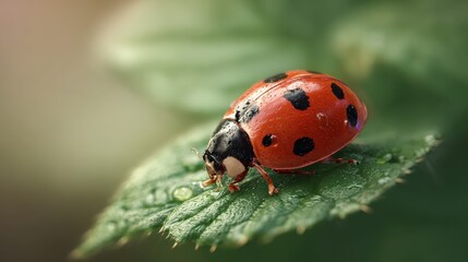 Obraz premium ladybug on leaf