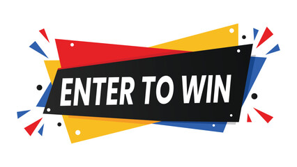 Enter to Win Contest Call to Action Dynamic Banner Design with Colorful Abstract Geometric Shapes for Modern Raffle Promotion Vector