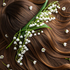 woman's brown with belly  flowers isolated on a transparent background