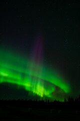 Aurora borealis Northern Lights fully covered the sky. Lapland amazing scenery