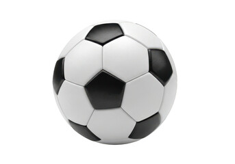 Obraz premium Classic black and white soccer ball ready for the game high quality sports equipment image isolated on transparent background