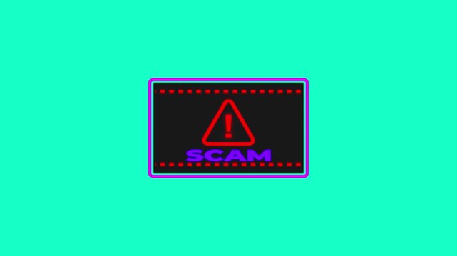 Scam alert, software warning fraud, cyber security. Hacker detection cyber attack on computer network, virus, spyware, malware, malicious software.