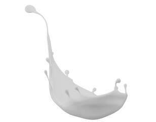 milk splash isolated on a white background. 3d render
