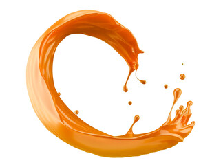 caramel splash isolated on a white background. 3d render