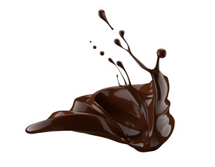 chocolate splash isolated on a white background. 3d render