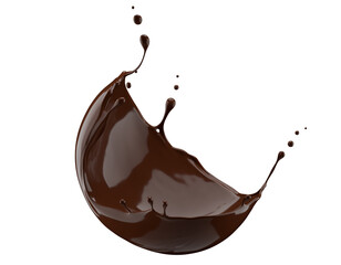 chocolate splash isolated on a white background. 3d render