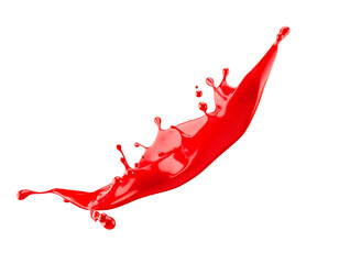 red paint splash isolated on a white background. 3d render