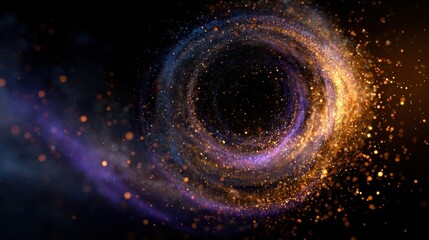 Cosmic swirl of nebula gas and stardust in deep space