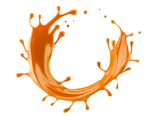 caramel splash isolated on a white background. 3d render