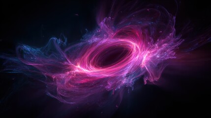 Vibrant cosmic phenomenon a luminous nebula swirling around a central void
