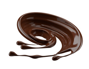 chocolate splash isolated on a white background. 3d render