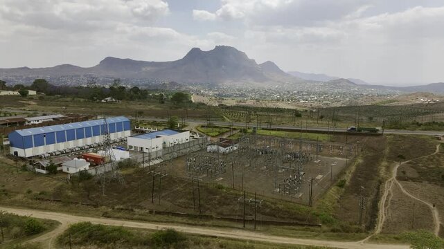 aerial view  of Power station in blantyre malawi