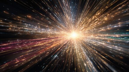 Explosion of cosmic light and energy radiating from a bright central star
