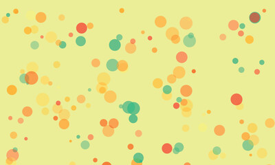 Abstract art of colorful circles on light yellow background design
