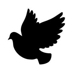 Flying Dove Bird Silhouette Illustration in Motion