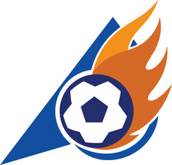 soccer ball with fire