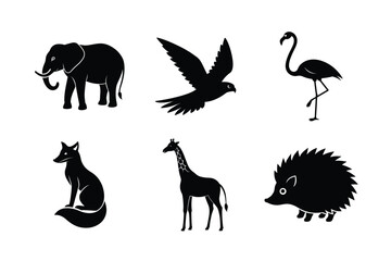 Naklejka premium Wildlife Animal Vector Art Set 
