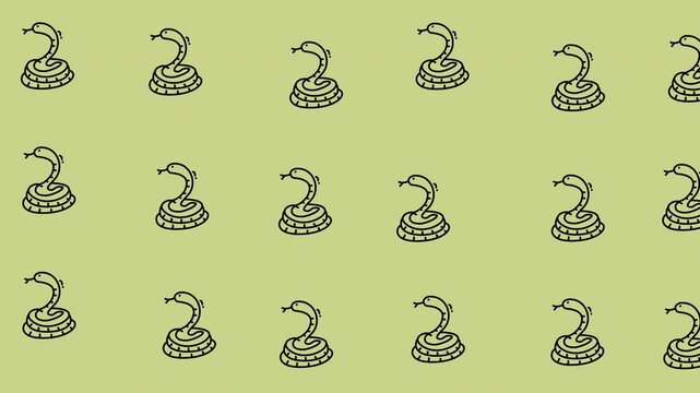 Looping pattern animal snake on pastel green, perfect for background designs, textiles, stationary, and digital wallpapers with an animal theme