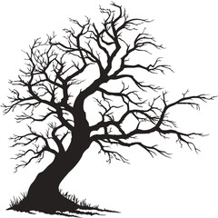 tree silhouette vector halloween