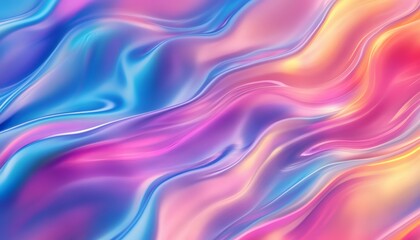 Obraz premium The illustration shows an abstract image with flowing, multicolored lines creating a dynamic pattern of pastel colors.