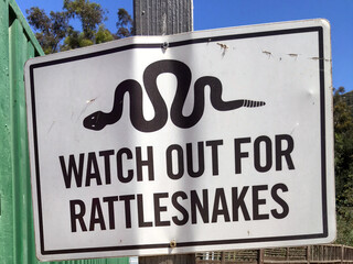 WATCH OUT FOR RATTLESNAKES warning