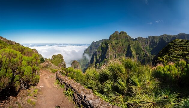 blick auf den wanderweg vereda do areeiro auf der insel madeira