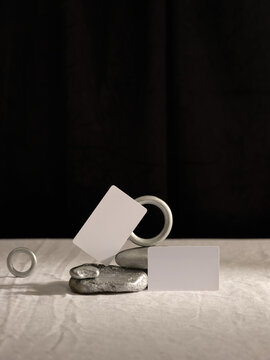 Elegant mockup featuring blank cards