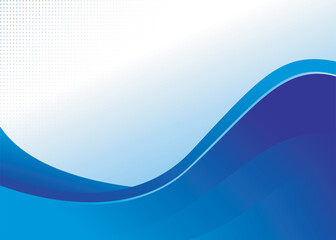 Abstract blue gradient background with white space or vector backdrop wallpaper for desktop screen and colorful wave shape