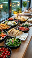 Delicious food buffet display modern restaurant culinary experience bright atmosphere inviting view gastronomy delight