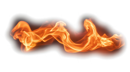 Abstract Orange Fire Swirls with Burned Edges flame