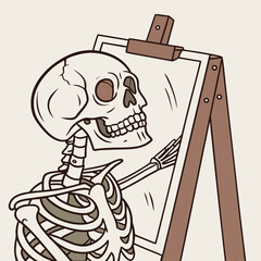 cartoon illustration of a man with a boat