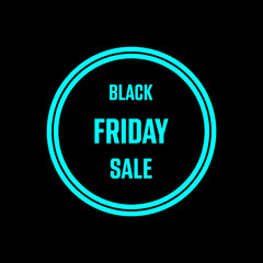 Black Friday Sale. Quadratische Vektorgrafik in Schwarz mit türkisfarbenem Hintergrund.