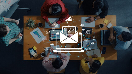 A concept of a digital marketing campaign delivered via email. This outreach contains business...